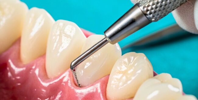 Patient receiving advanced periodontal treatment in Antalya at Perla Dental Clinics